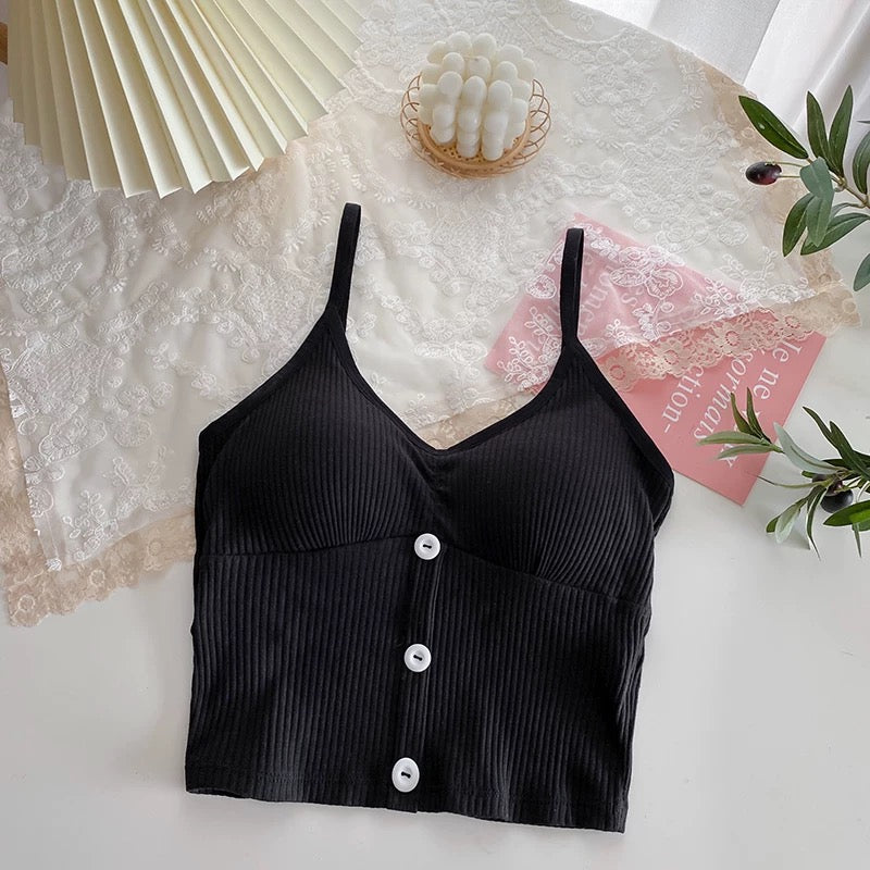 Seattle Button Up Built-In Bra Cami Top